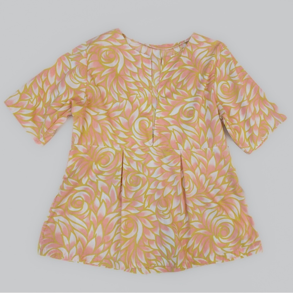 Handmade vintage peach pleated blouse